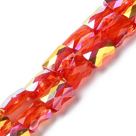 Transparent Electroplate Glass Beads Strands GLAA-Q099-J01-02-1