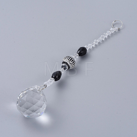 Faceted Crystal Glass Ball Chandelier Suncatchers Prisms AJEW-G025-A04-1