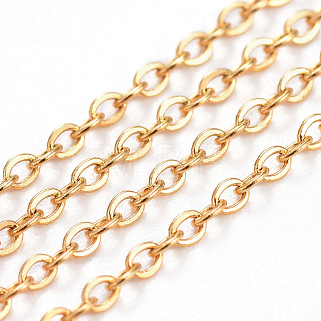 3.28 Feet Handmade Ion Plating(IP) 304 Stainless Steel Cable Chains X-STAS-F220-01G-1