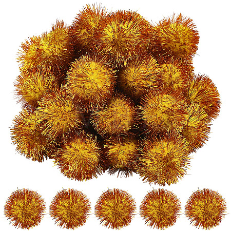 32Pcs Faux Fur Soft Sequins Pompom Ball DIY-SC0033-96B-1