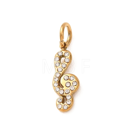 304 Stainless Steel Rhinestone Pendants RB-CBA1537-04G-1