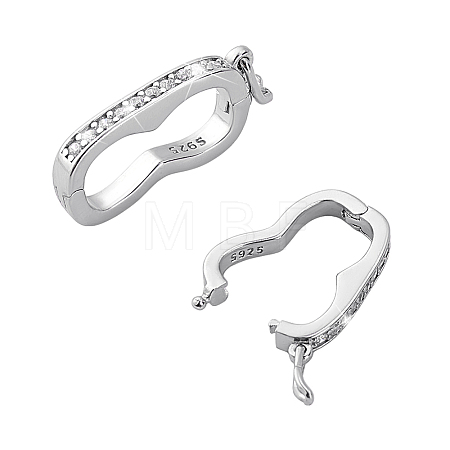 2Pcs 925 Sterling Silver Peanut Twister Clasps FIND-PH0025-42-1