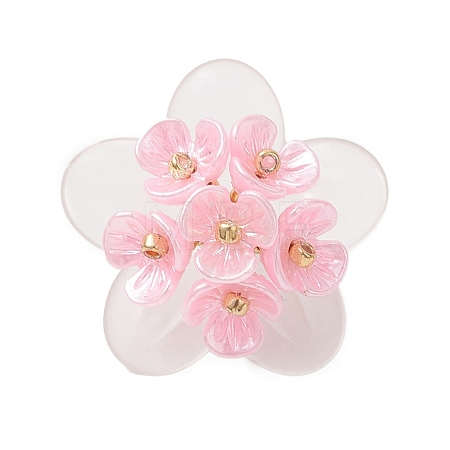 Frosted Acrylic Bead Caps Pendants PALLOY-MZ01310-02-1