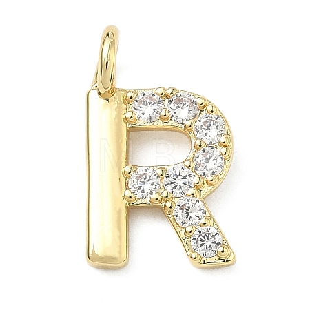 Brass Micro Pave Clear Cubic Zirconia Pendants KK-I476-01G-R-1