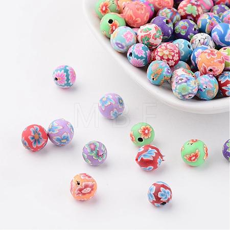 8mm Handmade Polymer Clay Beads X-FM198Y-1