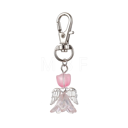 Angel Glass Pendant Decorations HJEW-JM01627-05-1