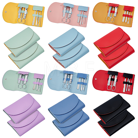 18Bags 6 Colors 410 Stainless Steel Manicure Tool Set with Storage Case MRMJ-WA0001-09-1