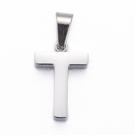 Non-Tarnish 304 Stainless Steel Letter Pendants STAS-H127-T-P-1
