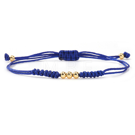 Stylish Unisex Round Brass Bead Braided Bracelets OJ1564-4-1