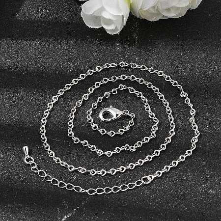 2.5MM Brass Twisted Infinity Link Chain Necklaces for Women NJEW-F366-07A-P-1