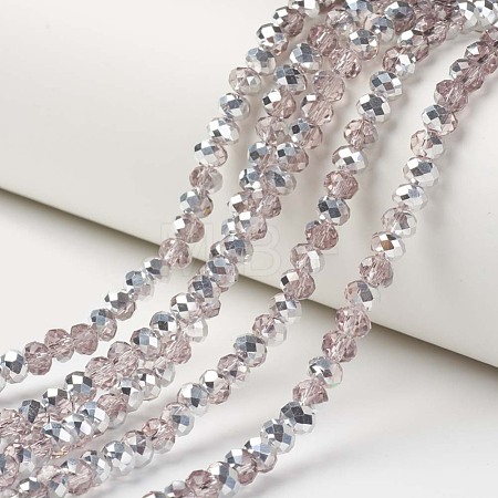 Electroplate Transparent Glass Beads Strands EGLA-A034-T8mm-M08-1