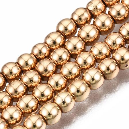 Electroplate Non-magnetic Synthetic Hematite Bead Strands X-G-Q466-3mm-04-1