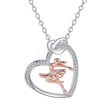 Brass Micro Pave Clear Cubic Zirconia Pendant Necklaces FS-WGB309C-01-1