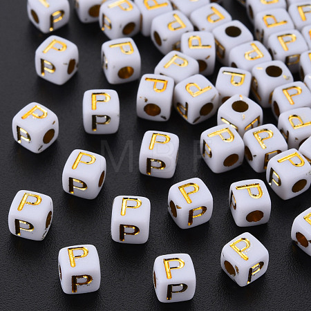 Opaque White Acrylic Beads MACR-Q242-010P-1
