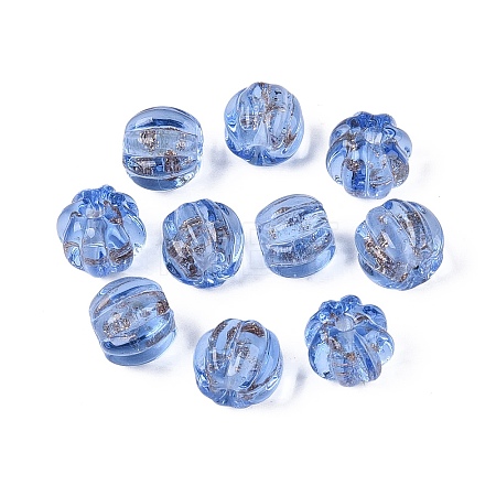 Handmade Gold Sand Lampwork Beads LAMP-Q039-08F-1