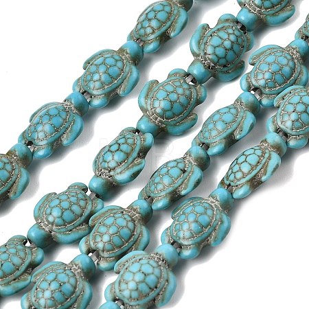 Synthetic Turquoise Beads Strands G-E456-35D-8x10mm-03-1