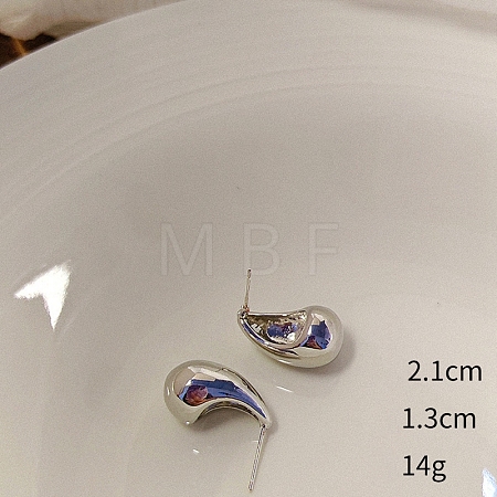 Teardrop Alloy Stud Earrings WG64463-16-1