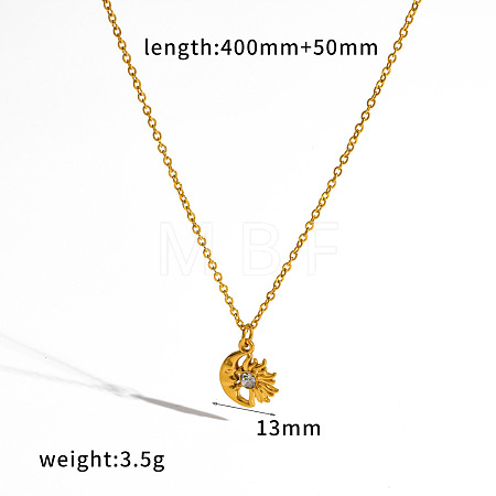 304 Stainless Steel Crystal Rhinestone Pendant Necklaces WG15100-03-1