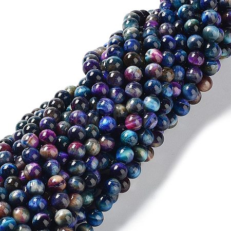 Natural Rainbow Tiger Eye Beads Strands G-NH0002-A01-B01-1