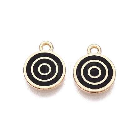 Rack Plating Alloy Enamel Pendants ENAM-N070-01B-02G-01-1