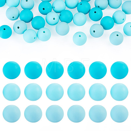 45Pcs 3 Colors Round Silicone Focal Beads SIL-TAD0001-01A-1