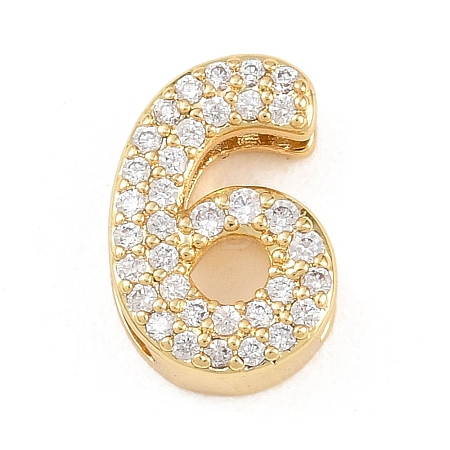 Brass Micro Pave Cubic Zirconia Pendants KK-B167-22G-6-1