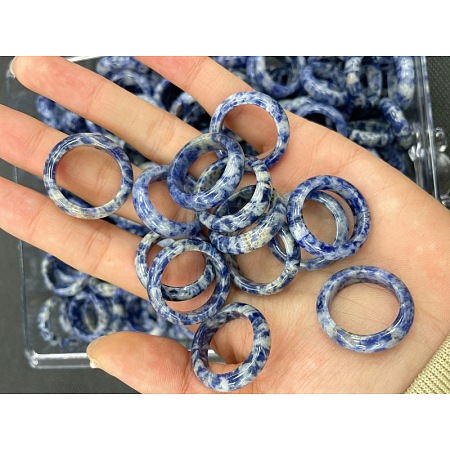 Natural Blue Spot Jasper Finger Rings WG8089A-09-1