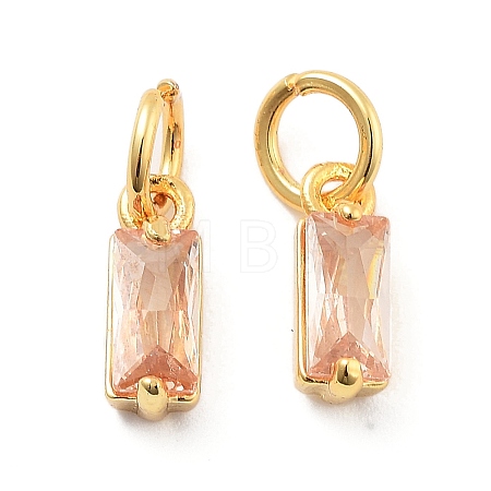 Brass Micro Pave Cubic Zirconia Charms ZIRC-F111-03G-11-1