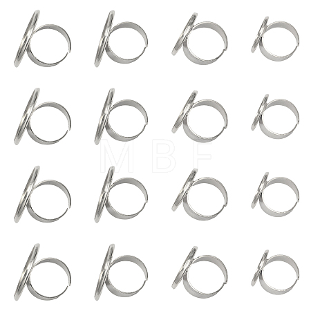 16Pcs 4 Size Adjustable Brass Finger Rings Components KK-CA0002-22S-1