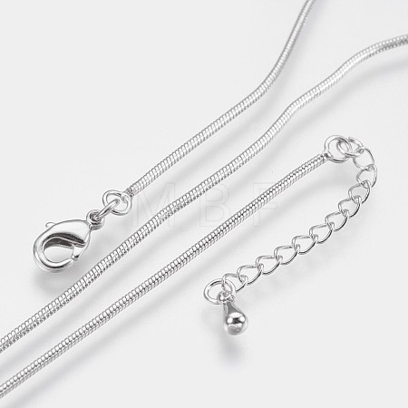 Long-Lasting Plated Brass Snake Chain Necklaces NJEW-K112-04P-NF-1