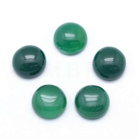 Natural Dyed & Heated Green Onyx Agate Cabochons X-G-P393-R43-10mm-1