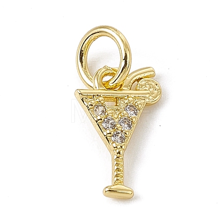 Brass Micro Pave Cubic Zirconia Charms ZIRC-F132-15G-1