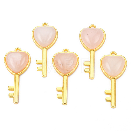 Natural Rose Quartz Pendants G-N326-158-17-1