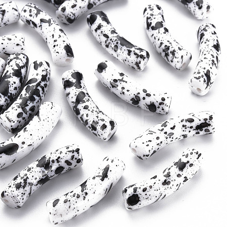 Opaque Spray Painted Acrylic Beads MACR-S372-002F-B04-1