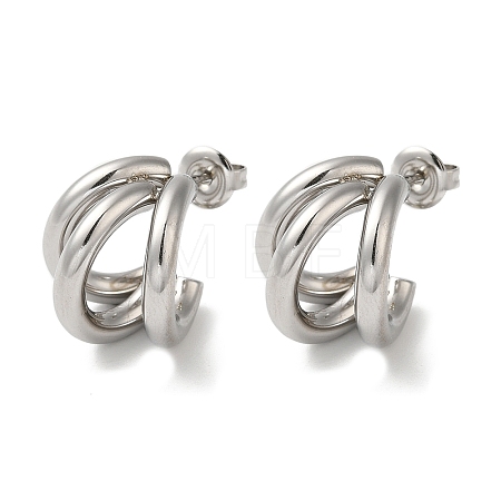 Non-Tarnish 304 Stainless Steel Stud Earrings EJEW-Z026-16P-1