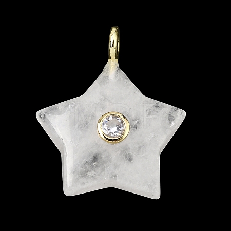 Natural Quartz Crystal Pendants G-Z157-01G-11-1
