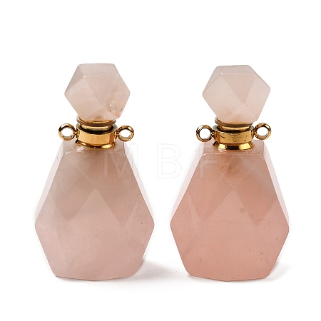 Natural Rose Quartz Perfume Bottle Pendants G-B149-02G-03-1