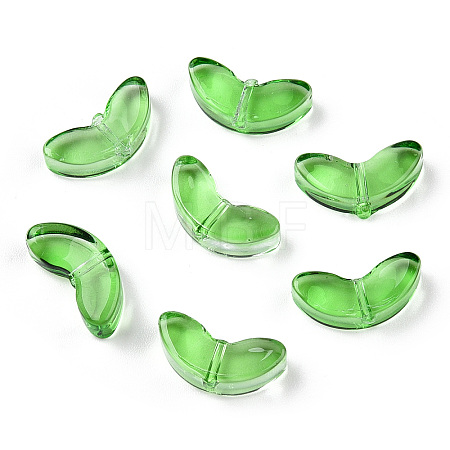 Spray Painted Transparent Glass Beads X-GLAA-T022-27A-1