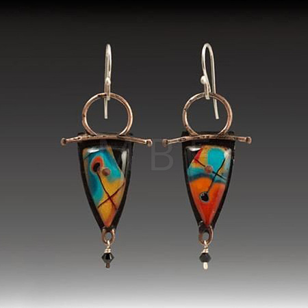 Alloy Enamel Dangle Earrings FS-WG6E131-10-1