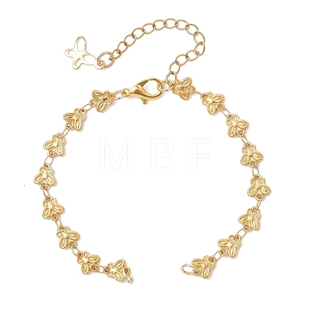 304 Stainless Steel Butterfly Link Chain Bracelet Making AJEW-JB01597-1