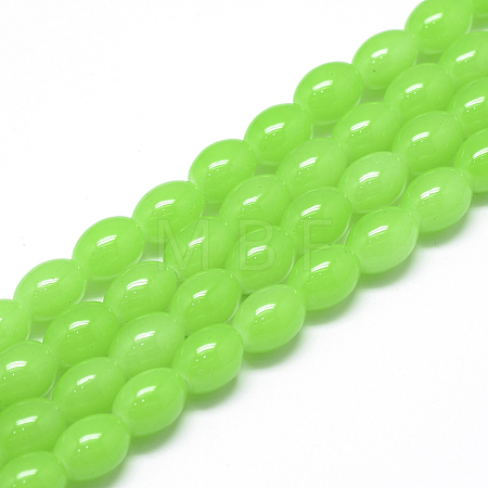 Baking Paint Glass Beads Strands X-DGLA-S115-8x6mm-Y09-1