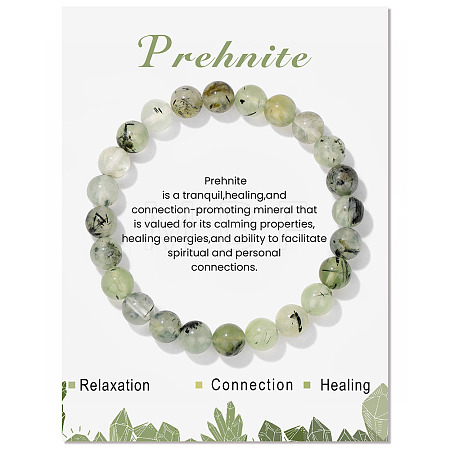 Synthetic Prehnite Beaded Stretch Bracelets PW-WG7FE75-12-1-1