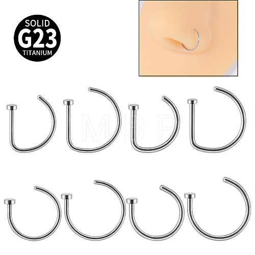 G23 Titanium D Shaped Clip on Nose Rings WGA60F5-07-1