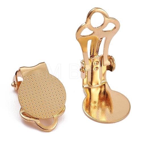 Brass Clip-on Earring Pads X-KK-F824-019G-1