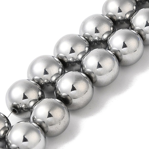 Electroplated Synthetic Magnetic Hematite Beads Strands G-I364-K01-05-1