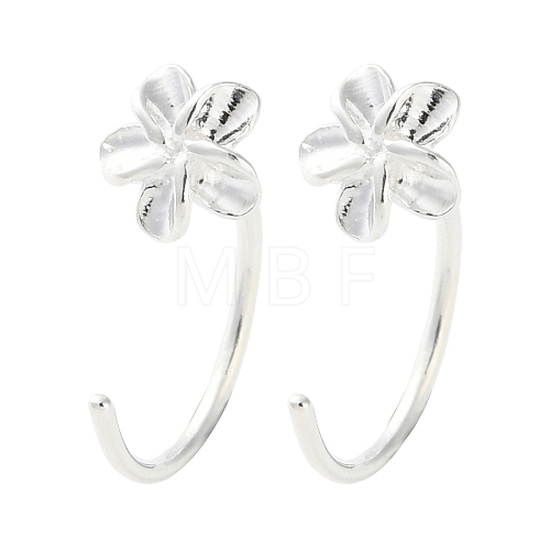 999 Sterling Silver Pull Through Earrings EJEW-P296-26D-S-1