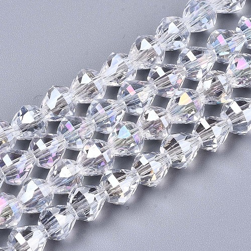 Electroplate Glass Beads Strands X-EGLA-S194-04A-G01-1