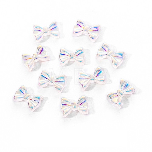 Electroplated Bowknot Resin Cabochons MRMJ-R128-16F-1