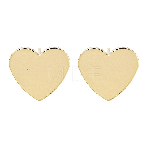 Brass Stud Earrings Findings EJEW-B063-06G-1