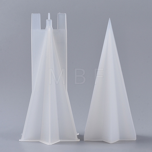 2PCS DIY Six-Sided Pyramid Aromatherapy Candle Silicone & Plastic Mold Sets X-DIY-F048-06-1